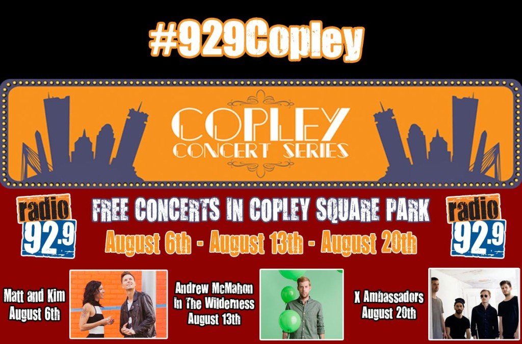 Playing 92.9’s Copley Concert Series in Boston!
