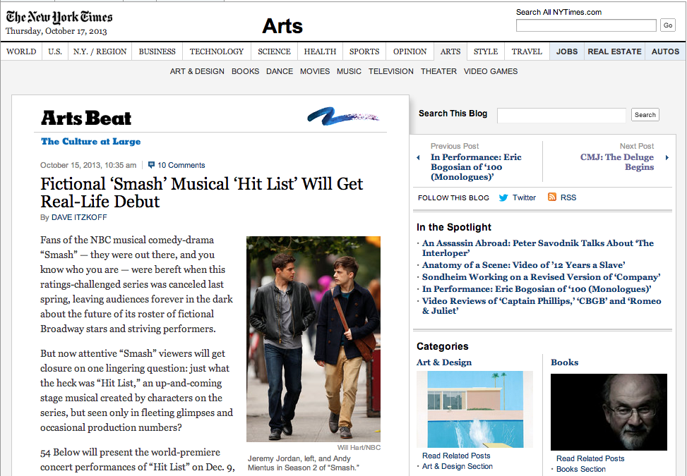 Smash's "Hit List" live in NYC