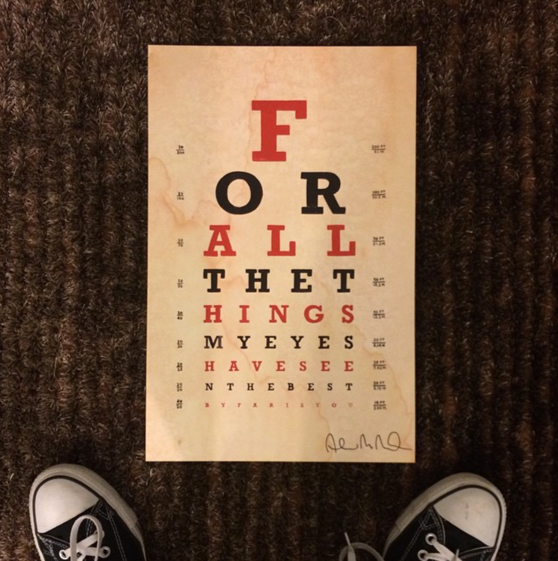 New "Cecilia and the Satellite" Eye Chart Poster