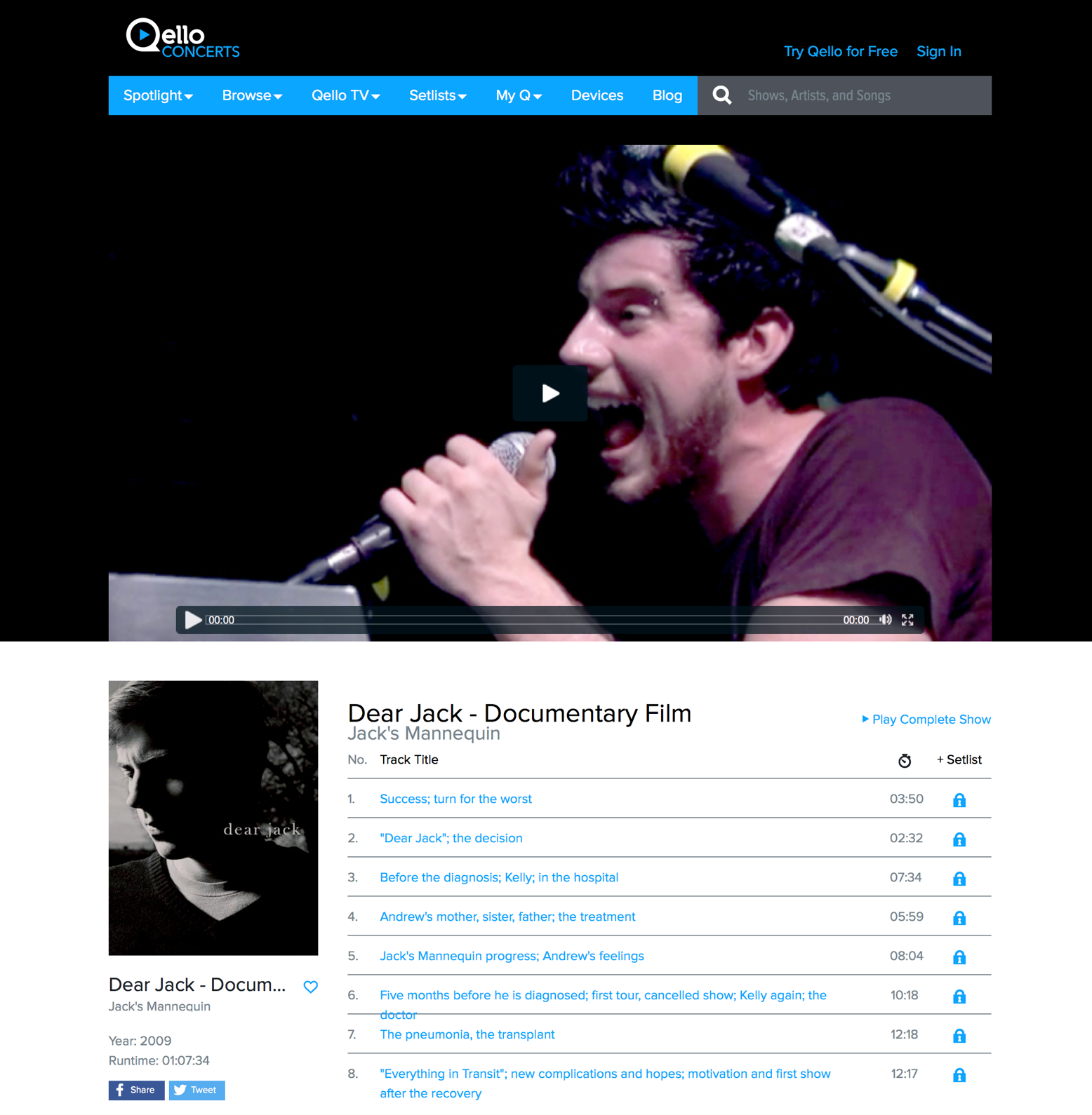 Dear Jack Documentary Featured on Qello