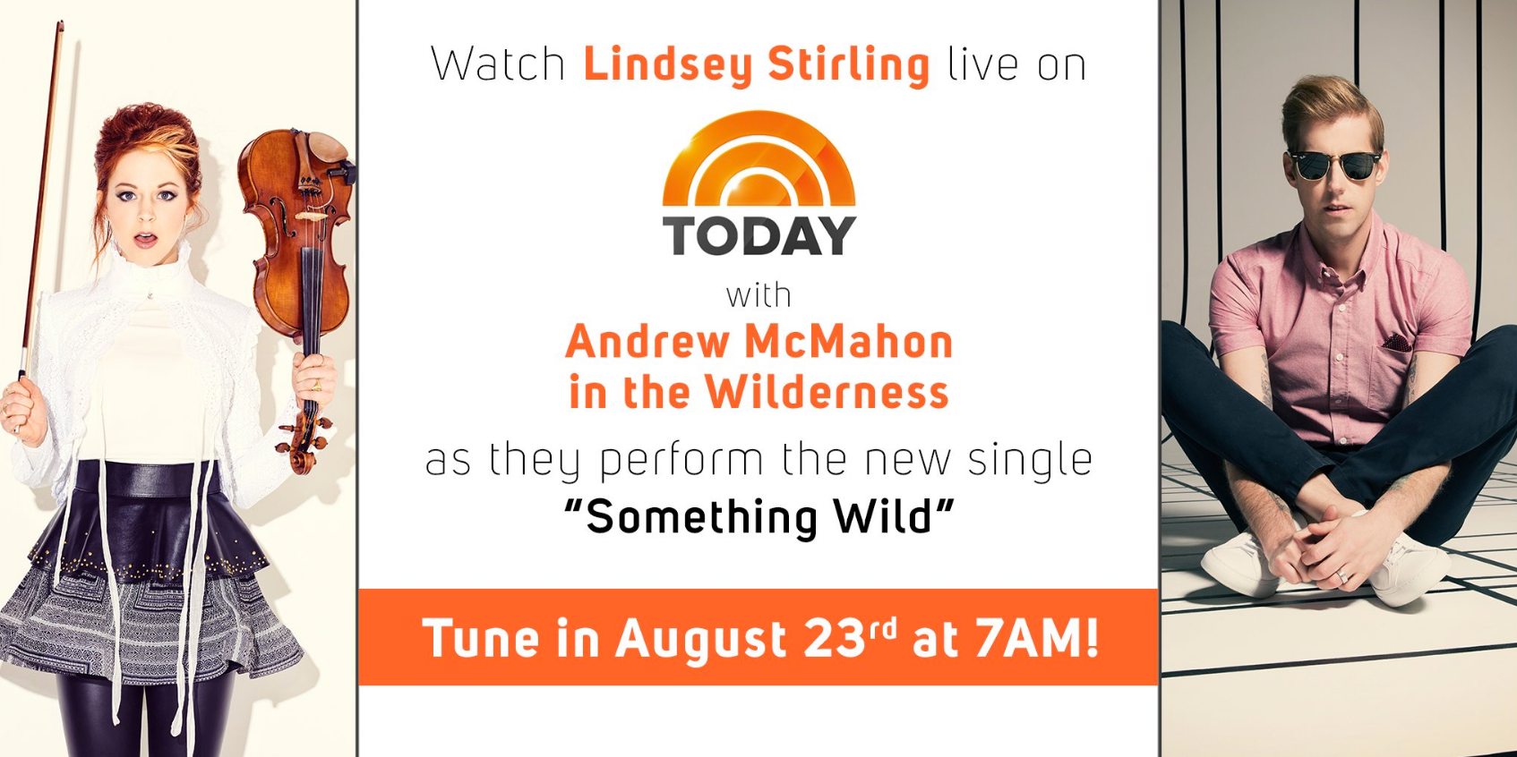 Performing ’Something Wild’ with Lindsey Stirling on the TODAY Show Tomorrow!