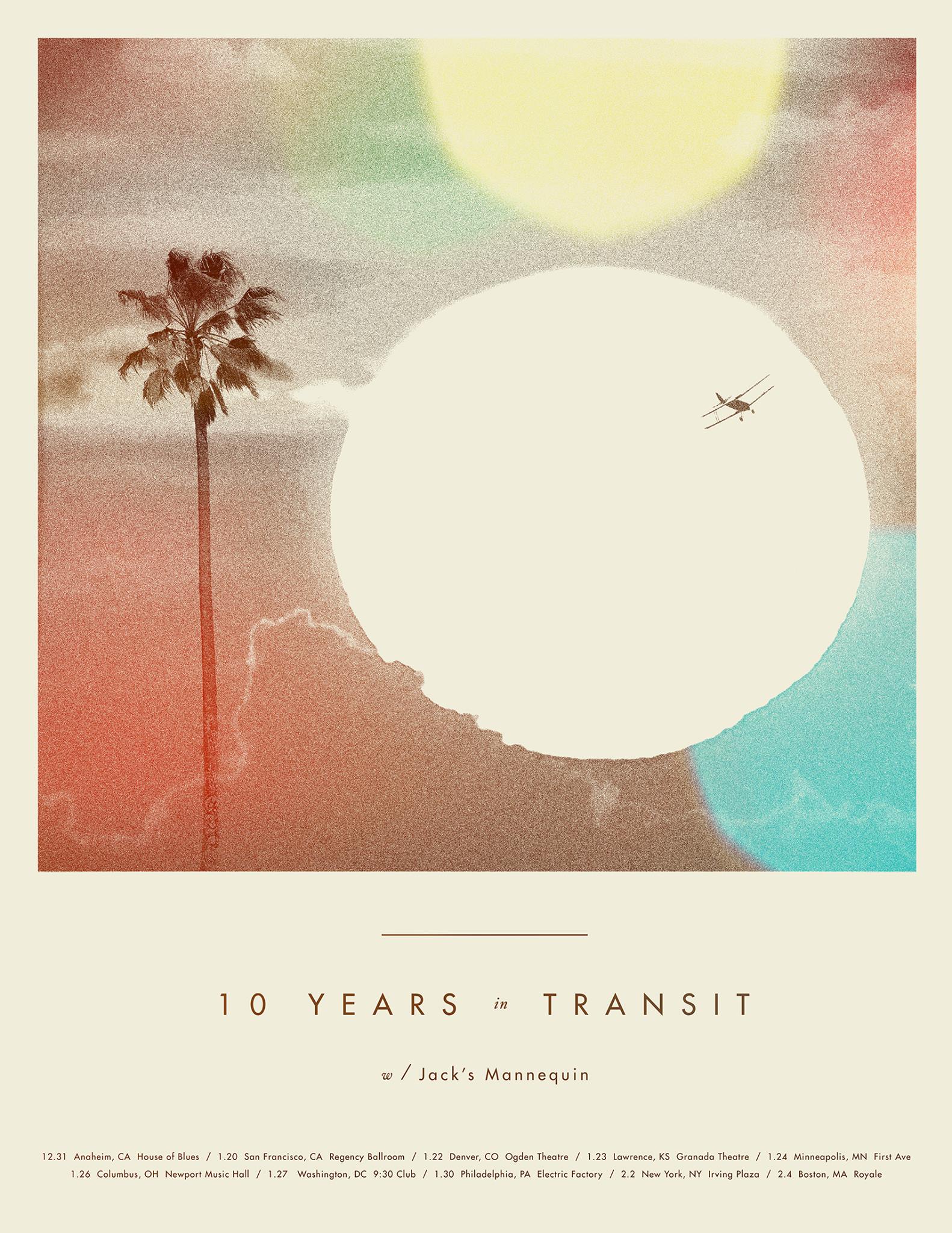 East Coast Tickets for Jack's Mannequin 10 Years in Transit On Sale NOW!