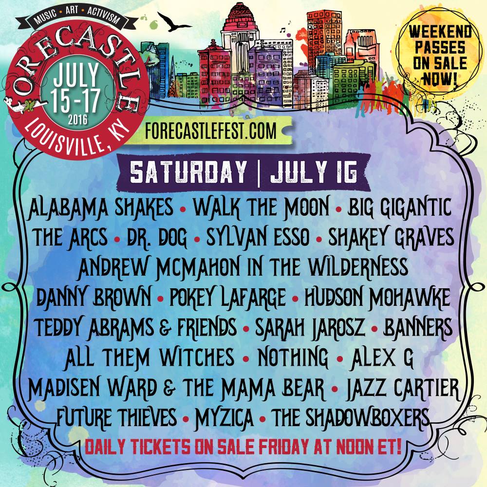 Playing Forecastle Festival on July 16th