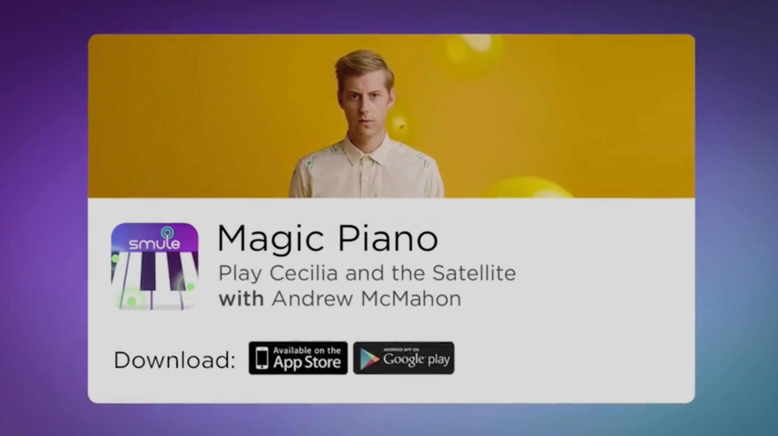 "Cecilia and the Satellite" on Smule Magic Piano App