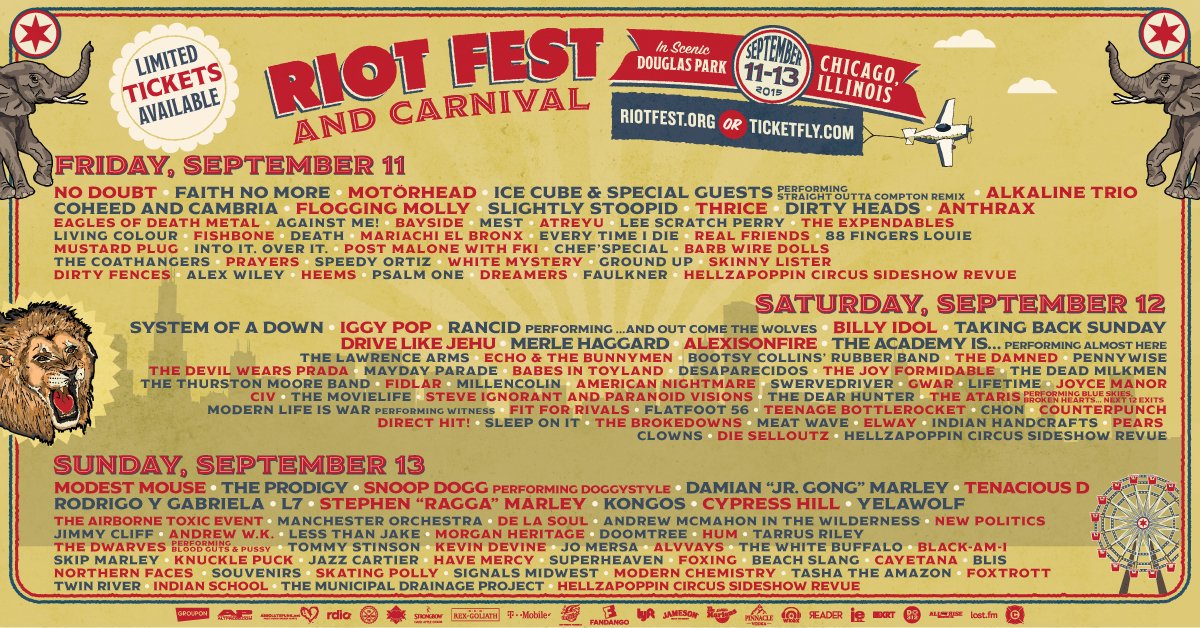 Riot Fest in Chicago on Sunday!