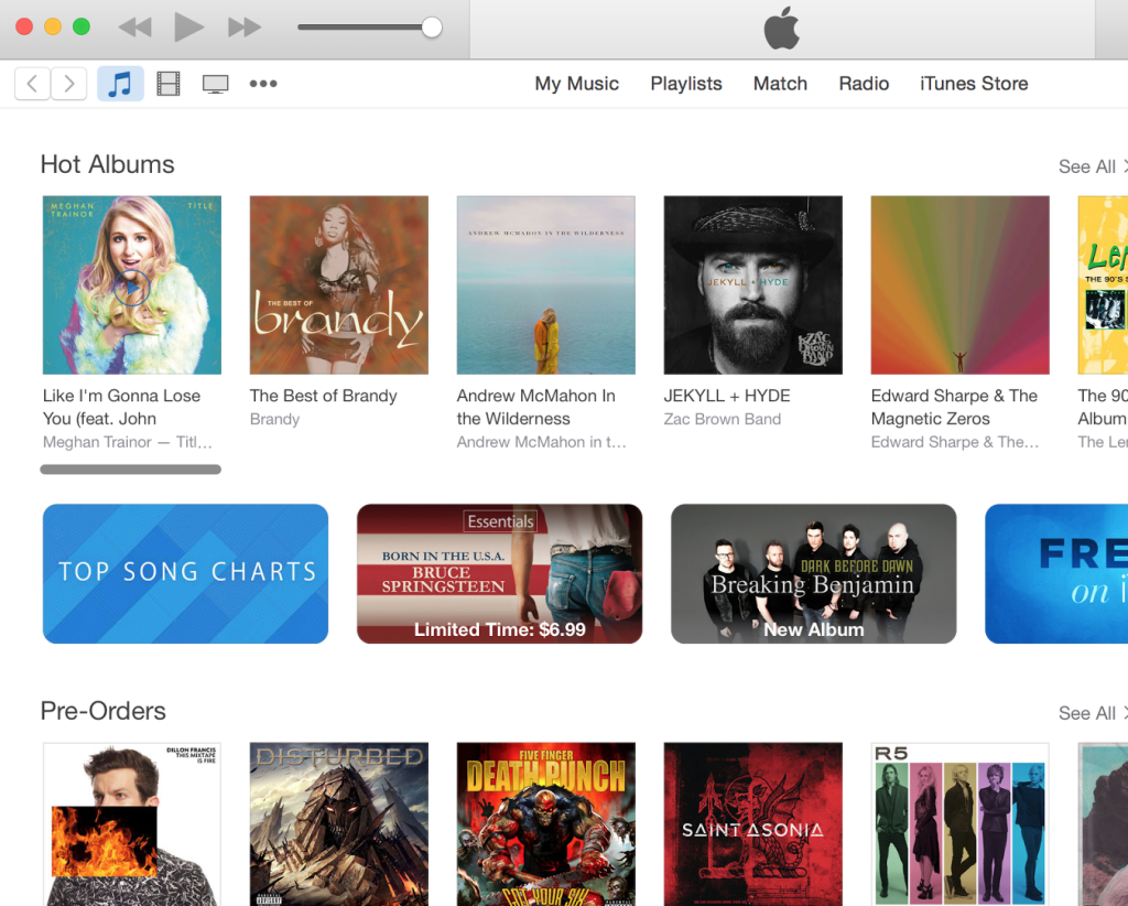 Featured on front of iTunes as a Hot Album!